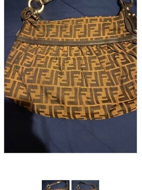 Fendi Brown and Black FF Logo Shoulder Bag